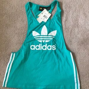 Teal adidas racer back top